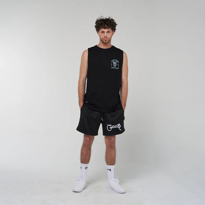 CRATE // Crate Fangs & Feathers Muscle Singlet BLACK