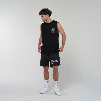 CRATE // Crate Fangs & Feathers Muscle Singlet BLACK
