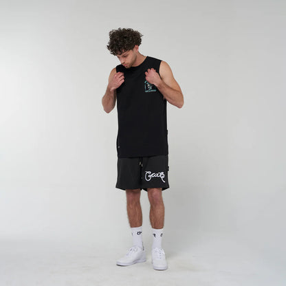 CRATE // Crate Fangs & Feathers Muscle Singlet BLACK