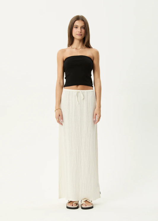 AFENDS // Focus Seersucker Maxi Skirt WHITE