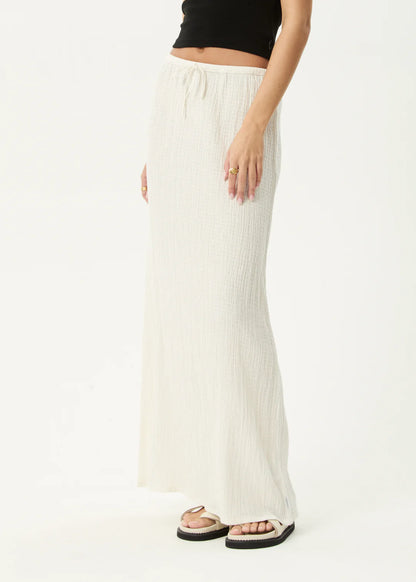 AFENDS // Focus Seersucker Maxi Skirt WHITE