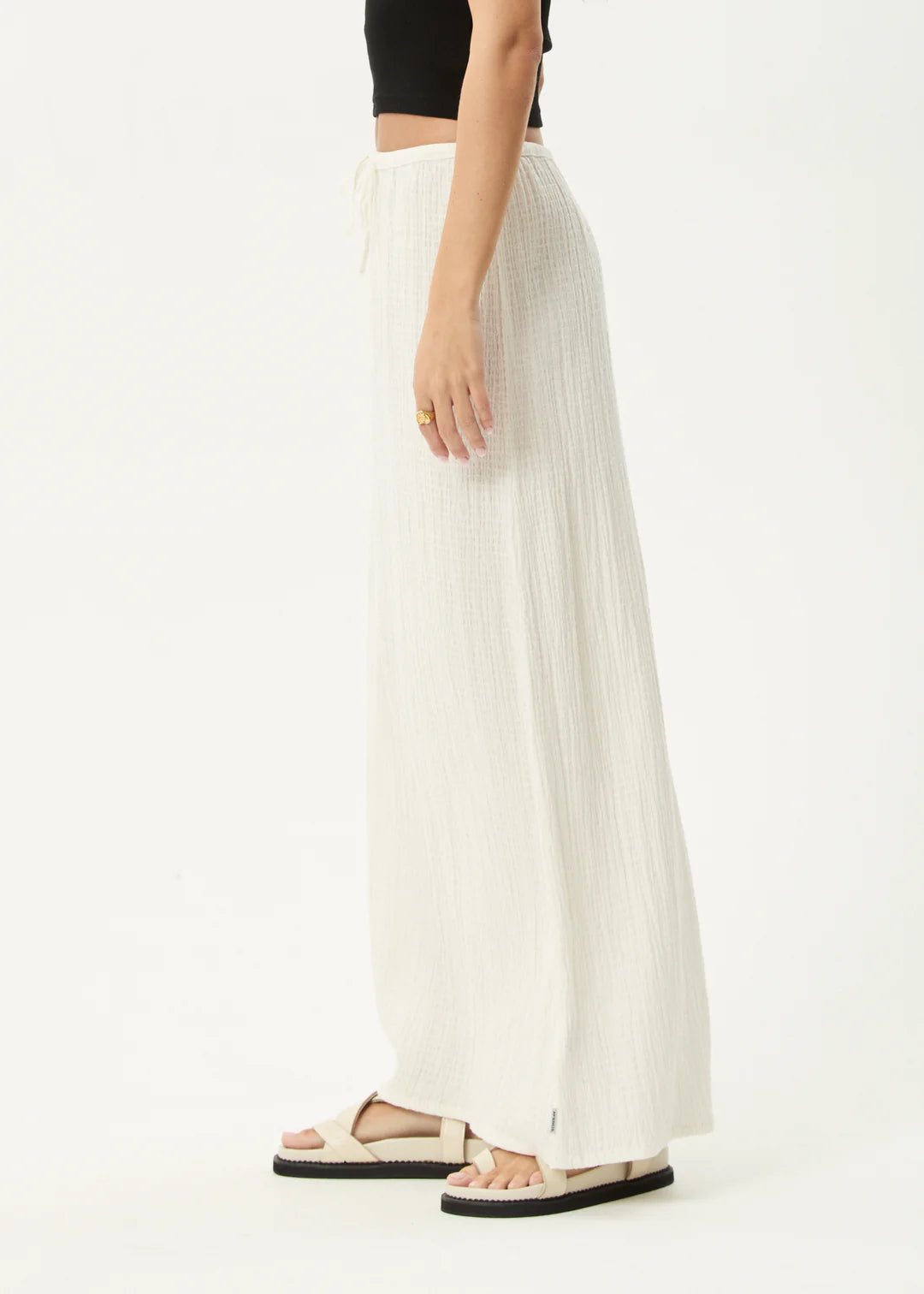 AFENDS // Focus Seersucker Maxi Skirt WHITE