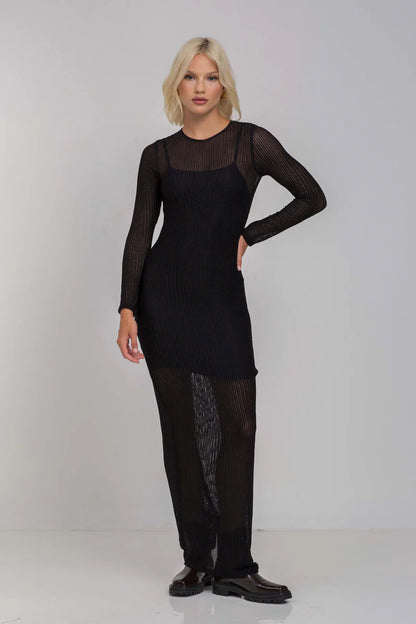 BLAK // Fear No More Dress BLACK TEXTURE LACE