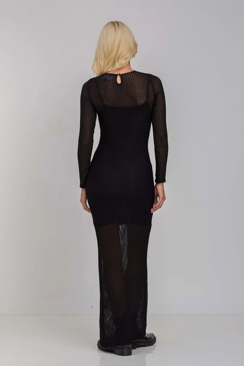 BLAK // Fear No More Dress BLACK TEXTURE LACE