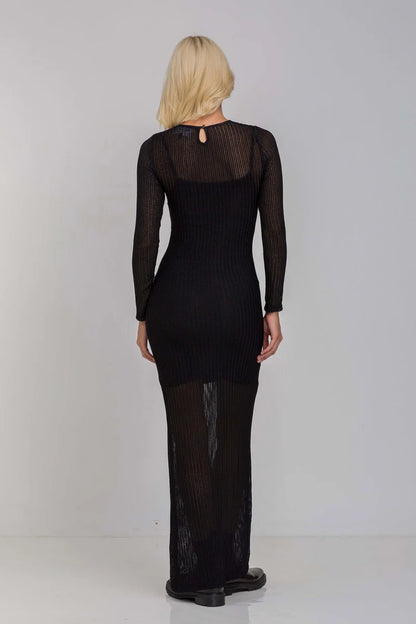 BLAK // Fear No More Dress BLACK TEXTURE LACE