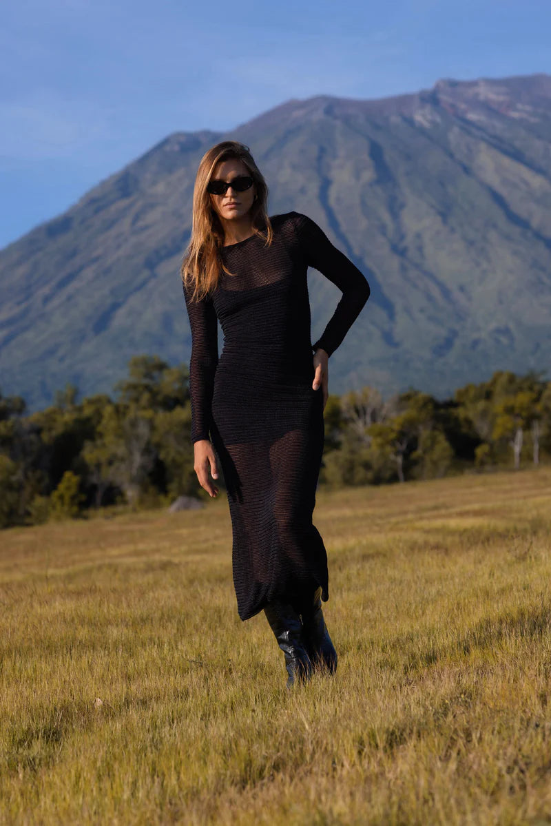 BLAK // Fear No More Dress BLACK TEXTURE LACE