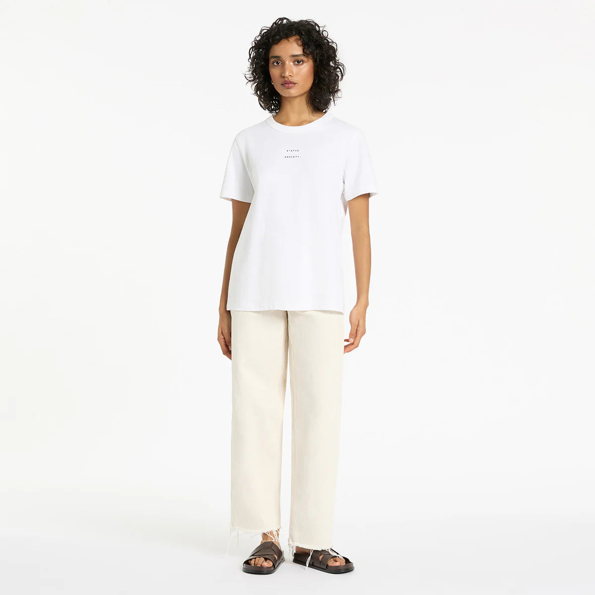 STATUS ANXIETY // Feels Right Logo Tee WHITE