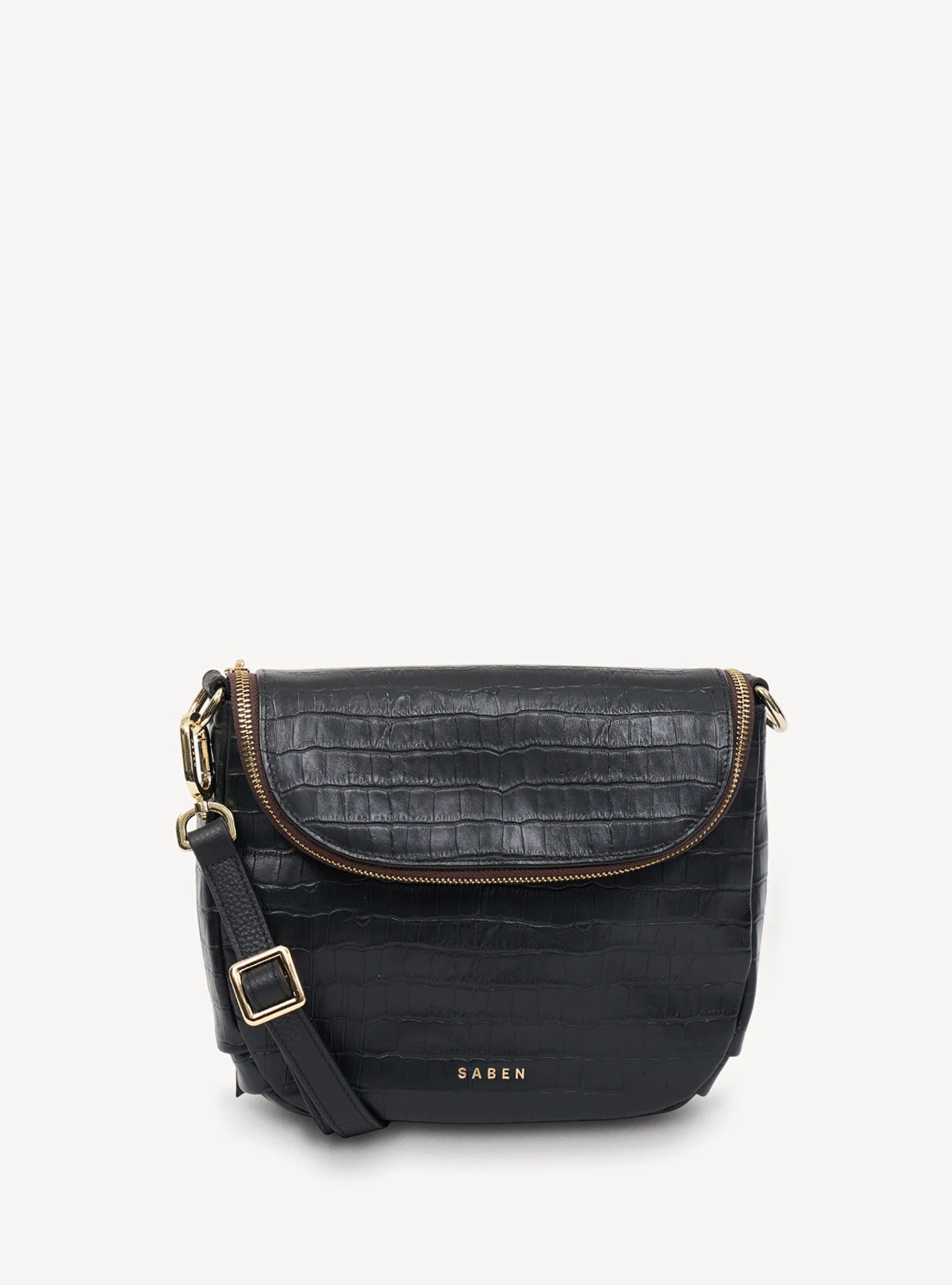 SABEN // Fifi Crossbody BLACK CROC
