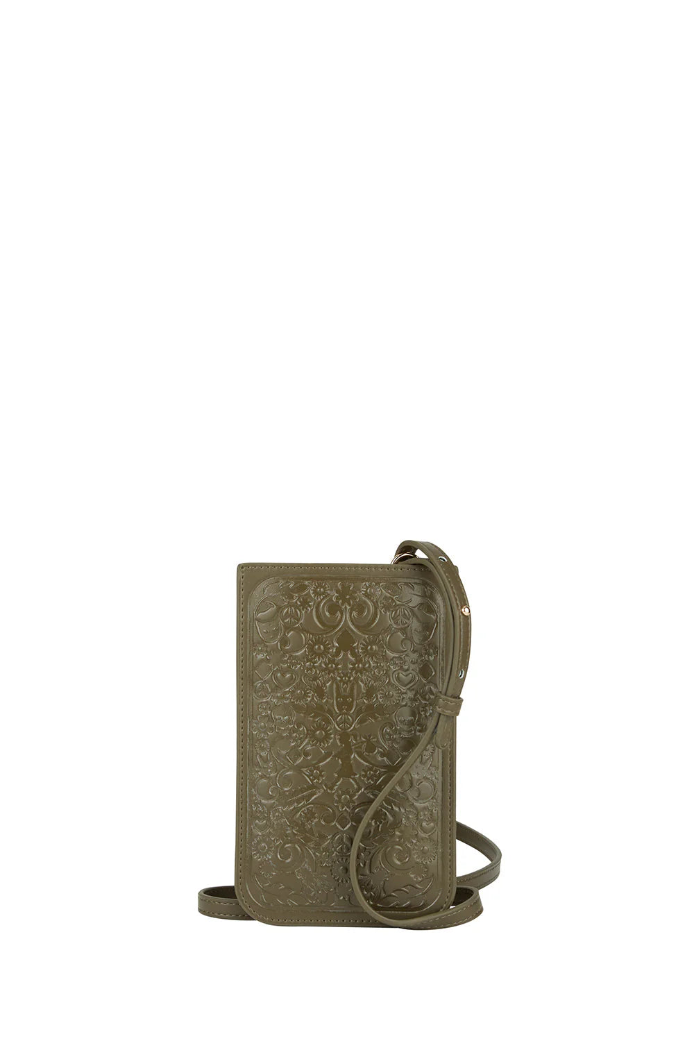 KAREN WALKER // Filigree Phone Pouch DARK OLIVE