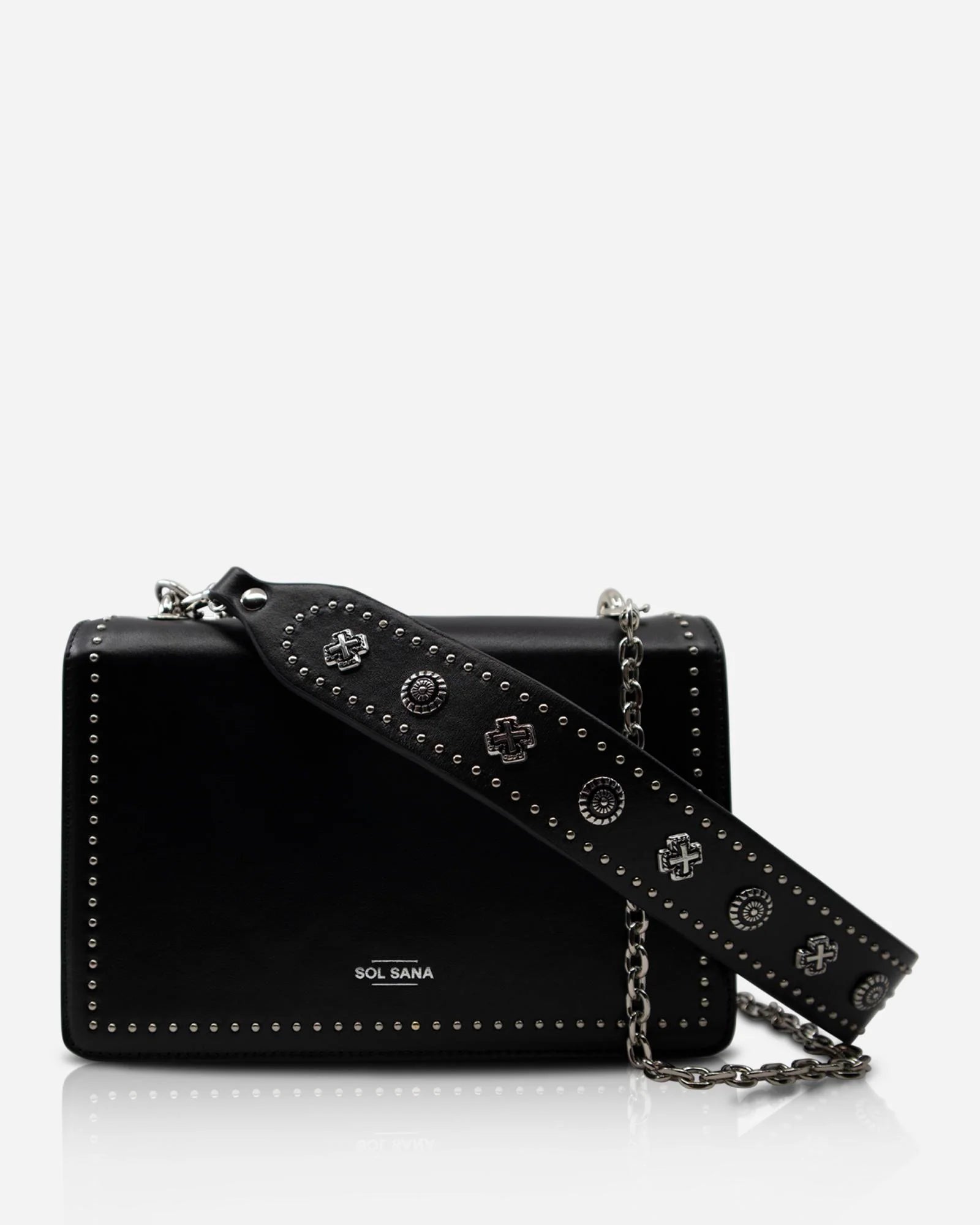 SOL SANA // Flap Bag BLACK SILVER