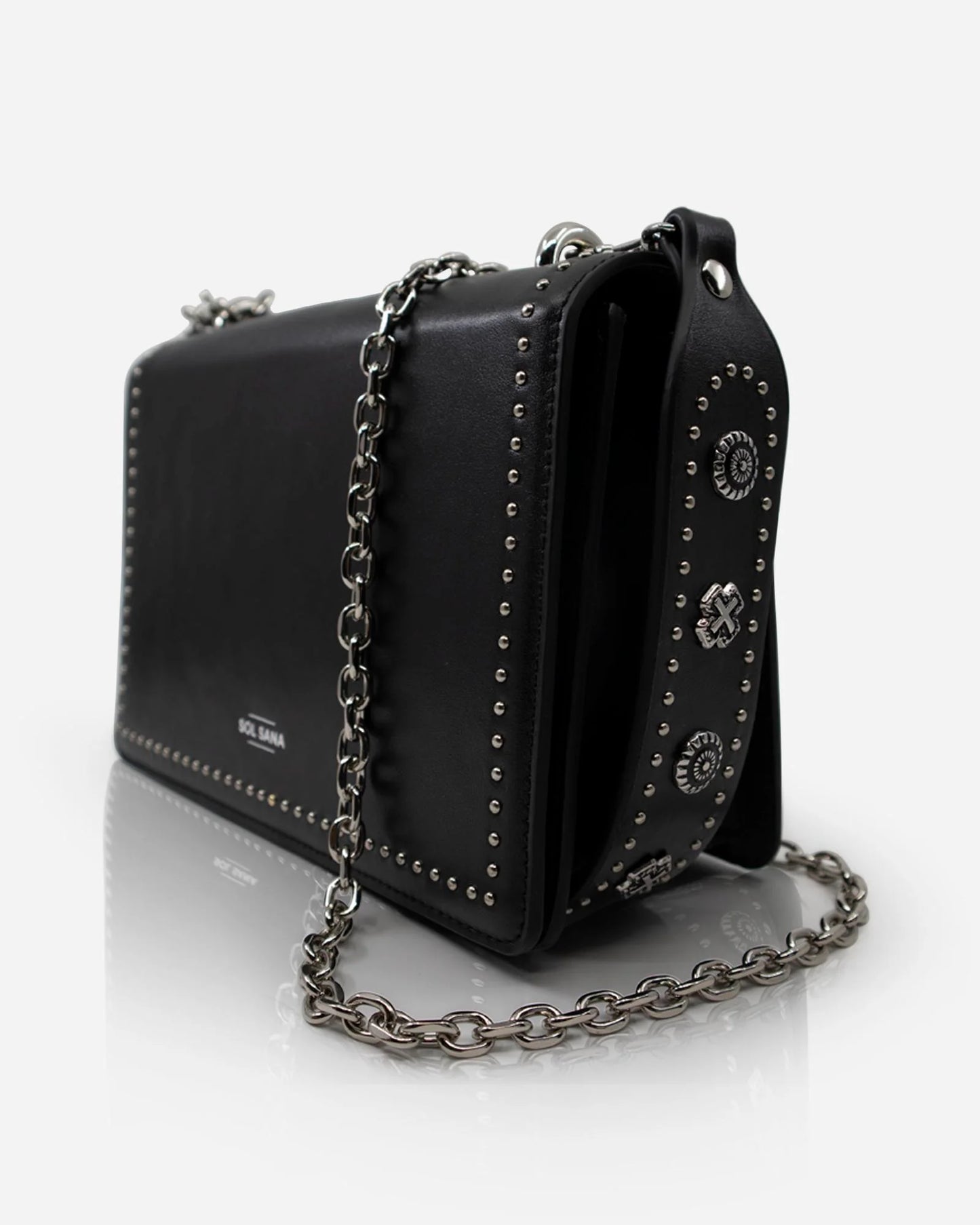 SOL SANA // Flap Bag BLACK SILVER