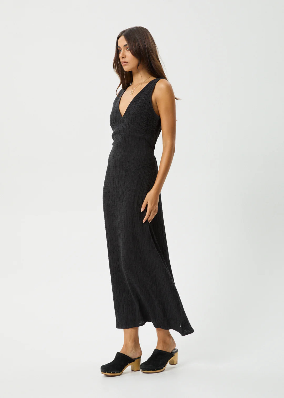 AFENDS // Focus Seersucker Maxi Dress BLACK