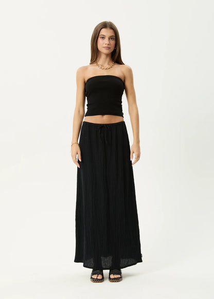 AFENDS // Focus Seersucker Maxi Skirt BLACK