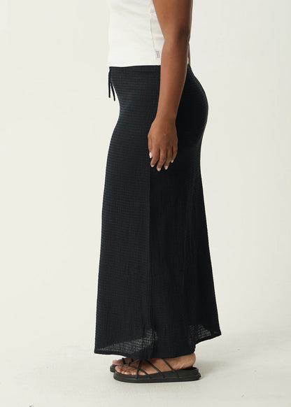 AFENDS // Focus Seersucker Maxi Skirt BLACK