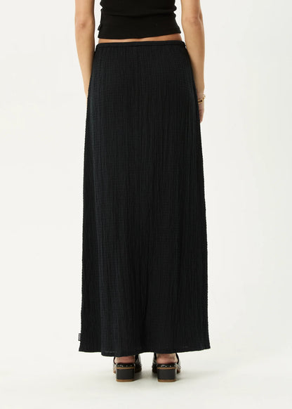 AFENDS // Focus Seersucker Maxi Skirt BLACK