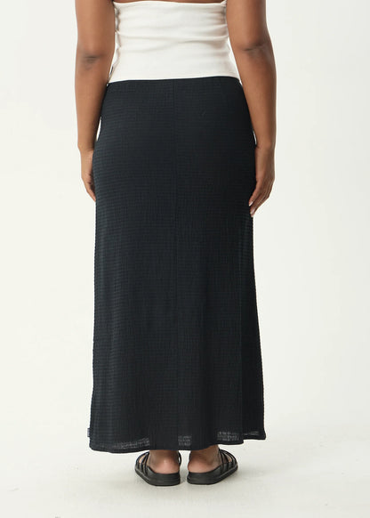 AFENDS // Focus Seersucker Maxi Skirt BLACK