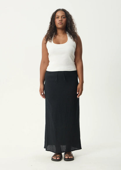 AFENDS // Focus Seersucker Maxi Skirt BLACK