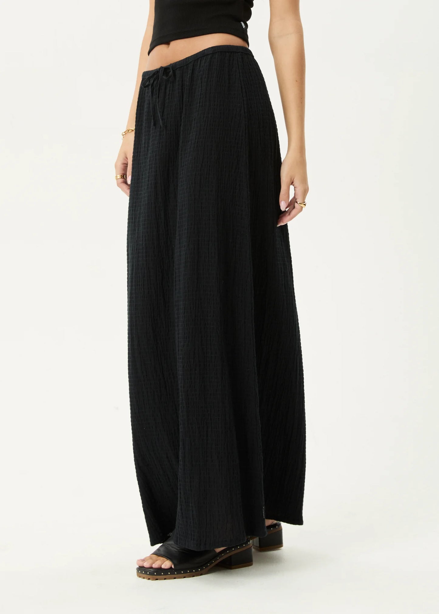 AFENDS // Focus Seersucker Maxi Skirt BLACK