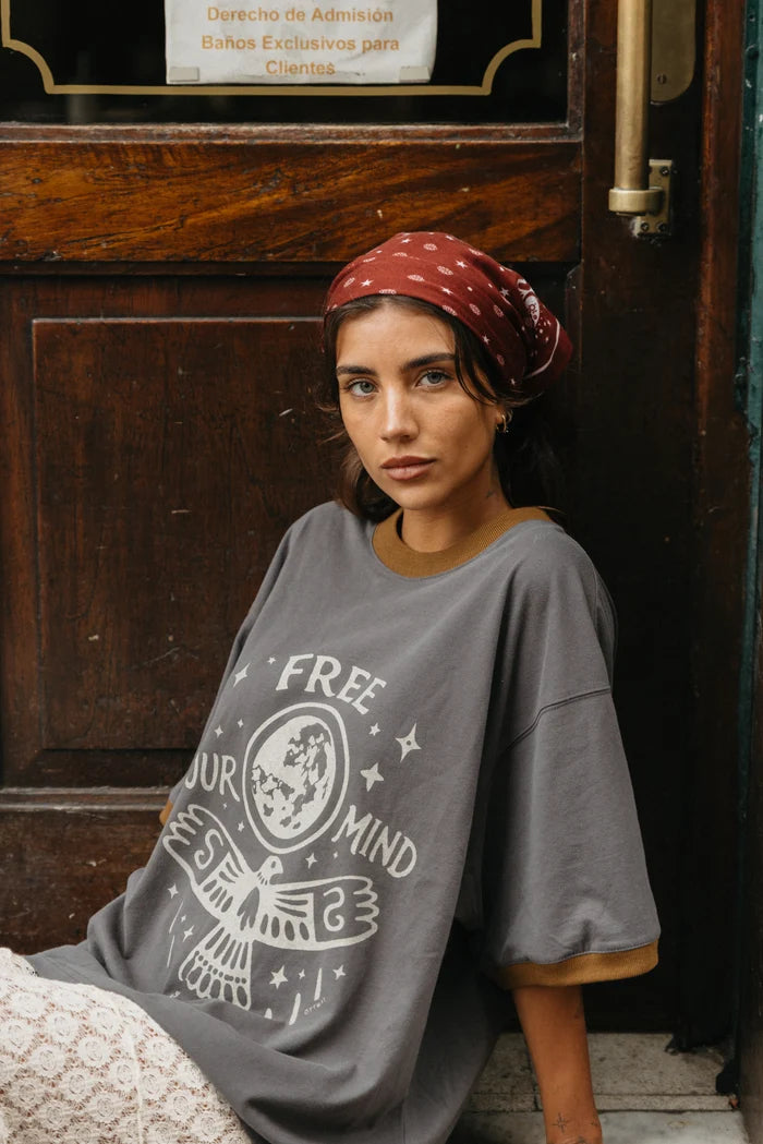 Free Your Mind OS Tee WASHED BLACK
