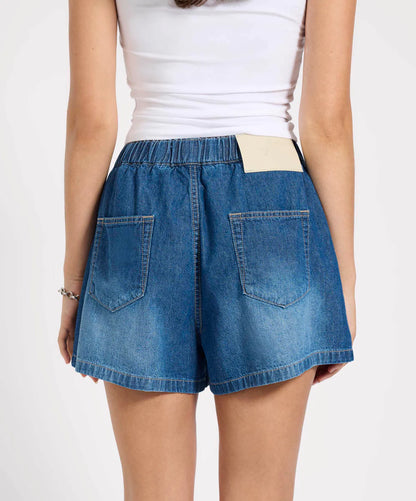 ONE TEASPOON // Funks Hi Waist Elasticated Flippy Denim BLUE PASADENA
