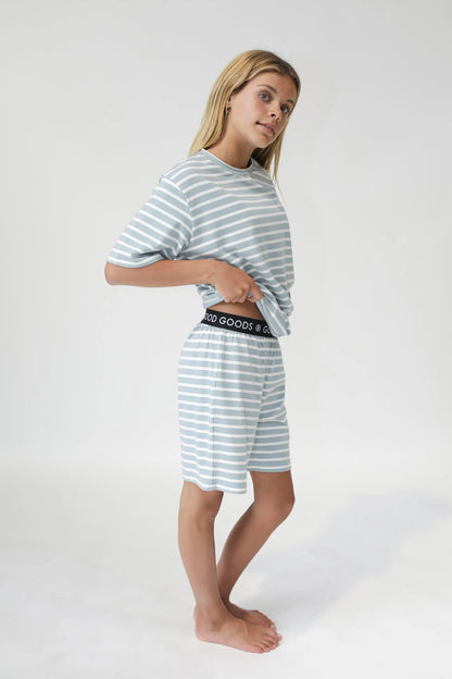GOOD GOODS // Wolfie PJ's STEEL/CREAM STRIPE