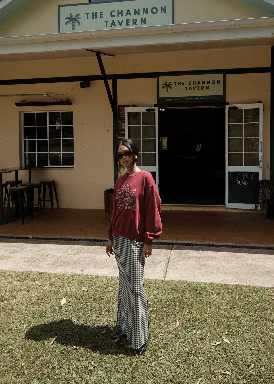 AFENDS // Gambet Sheer Maxi Skirt SAND BLACK