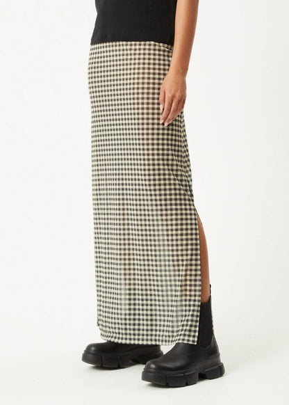 AFENDS // Gambet Sheer Maxi Skirt SAND BLACK