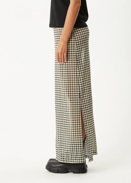AFENDS // Gambet Sheer Maxi Skirt SAND BLACK