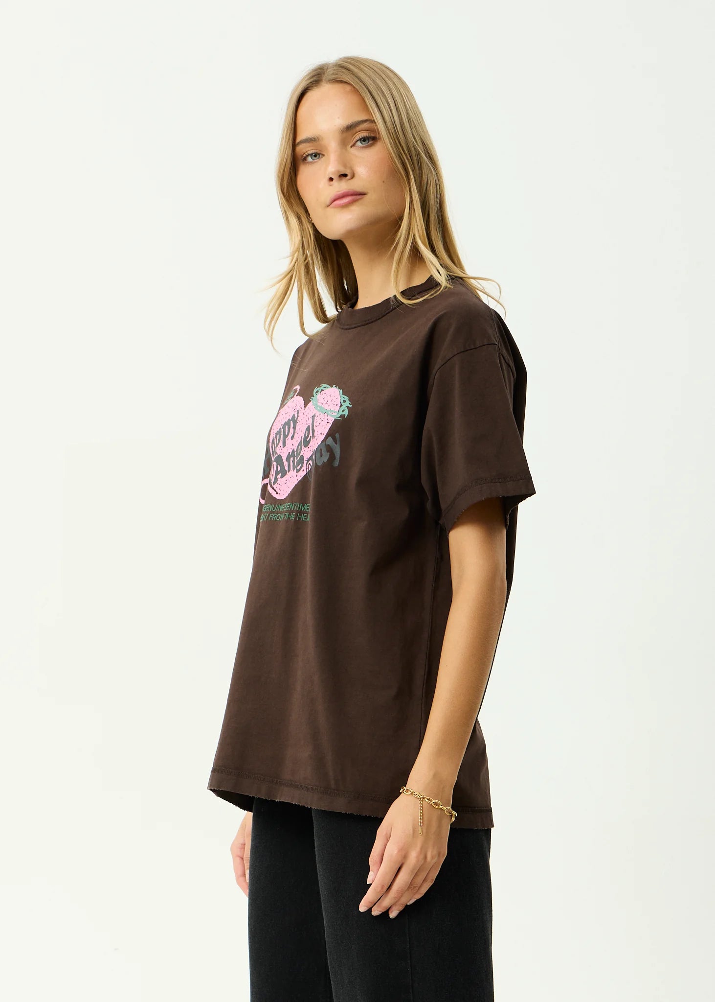 AFENDS // Genuine Sentiment Heavy Box Tee WASHED COFFEE