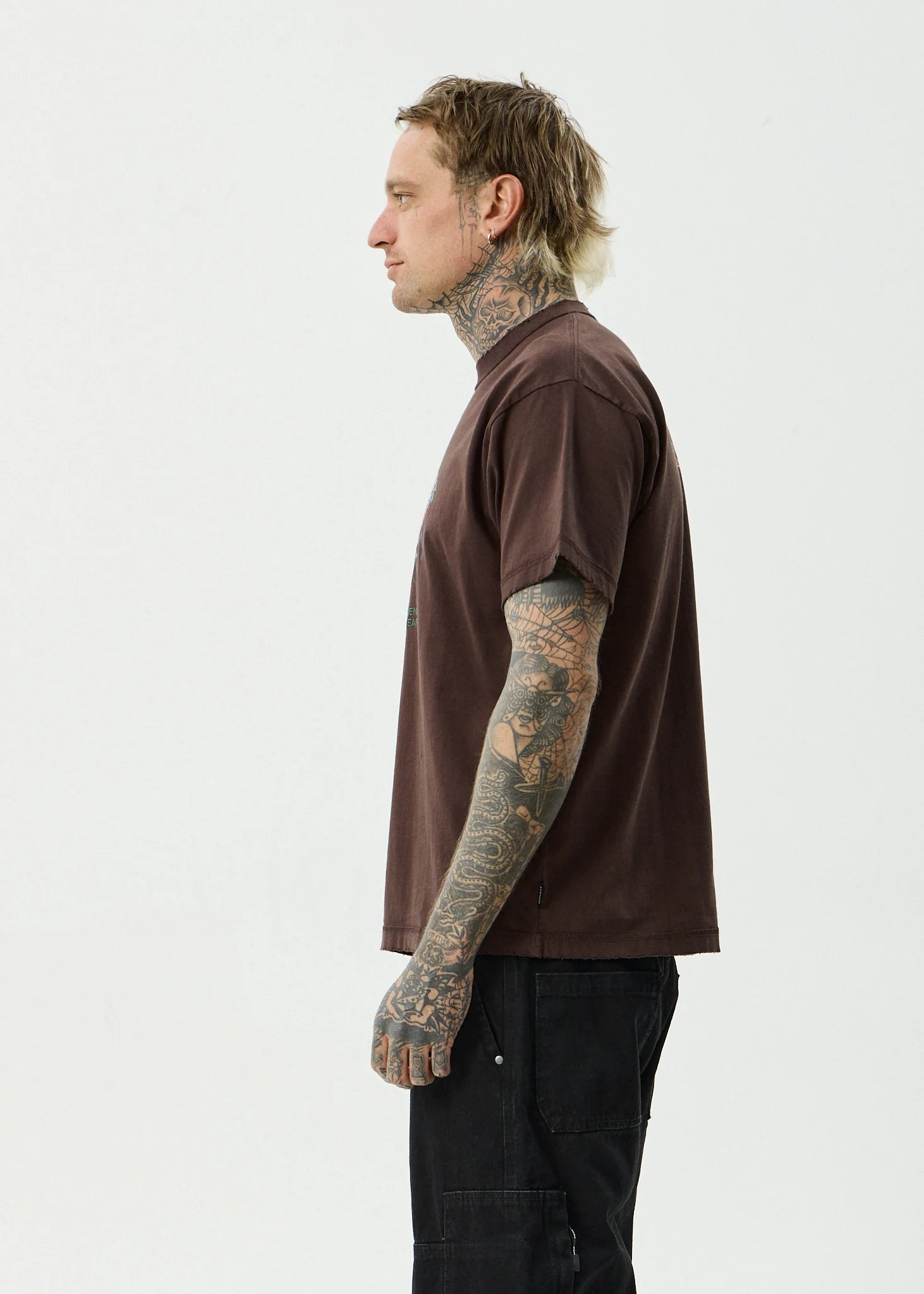 AFENDS // Genuine Sentiment Heavy Box Tee WASHED COFFEE