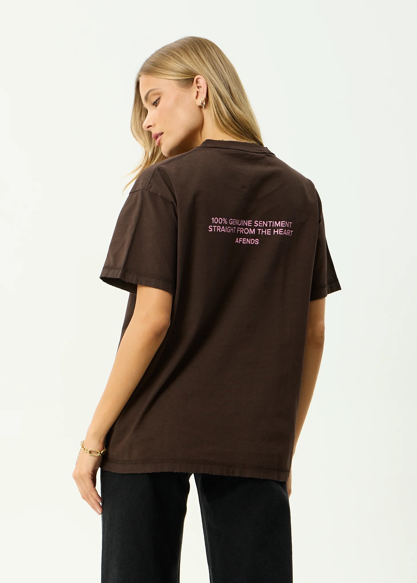 AFENDS // Genuine Sentiment Heavy Box Tee WASHED COFFEE