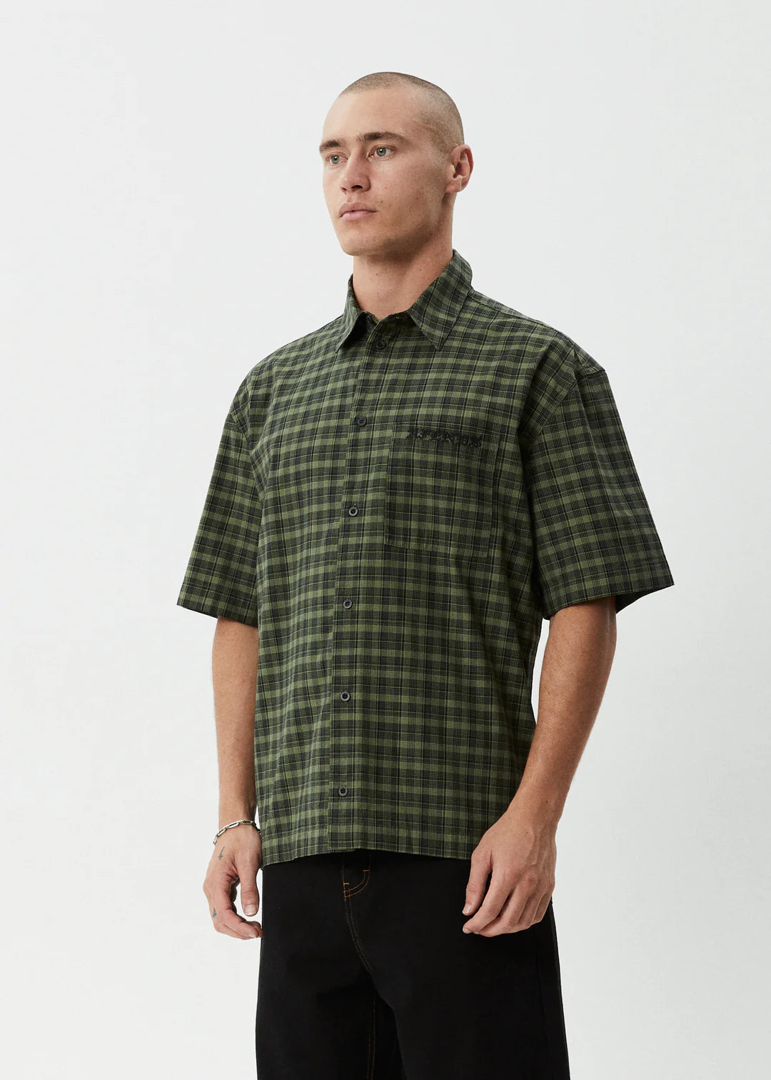 AFENDS // Ghost SS Shirt OIL GREEN