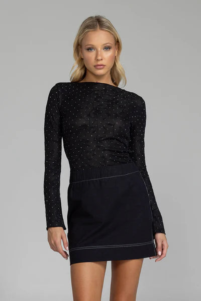 BLAK // Gigi Top BLACK SILVER DIAMANTE