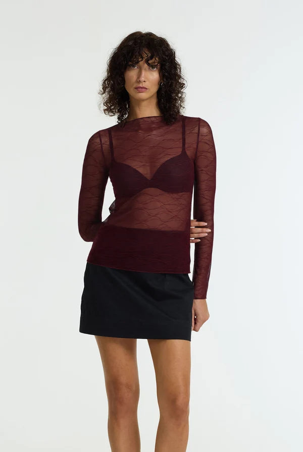 Gigi Top BURGUNDY VEIL