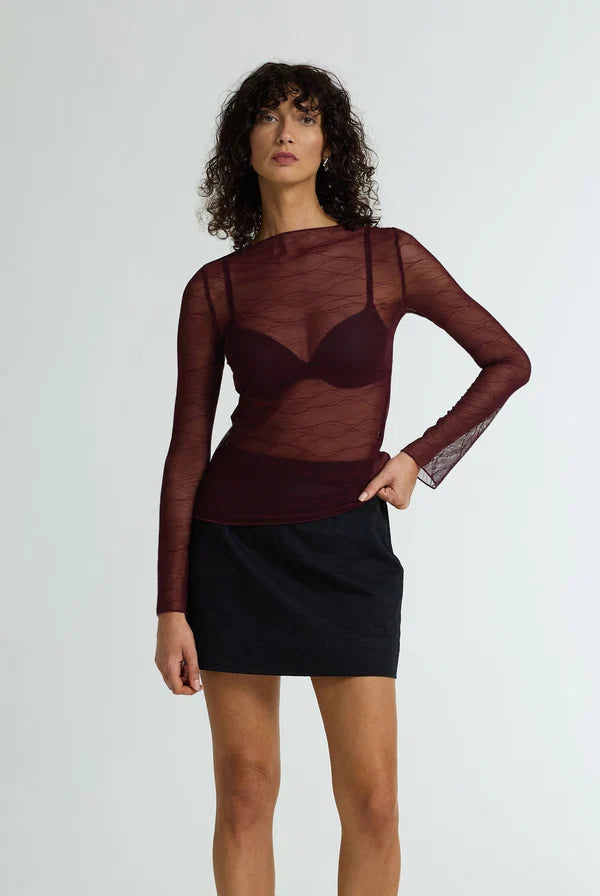 Gigi Top BURGUNDY VEIL