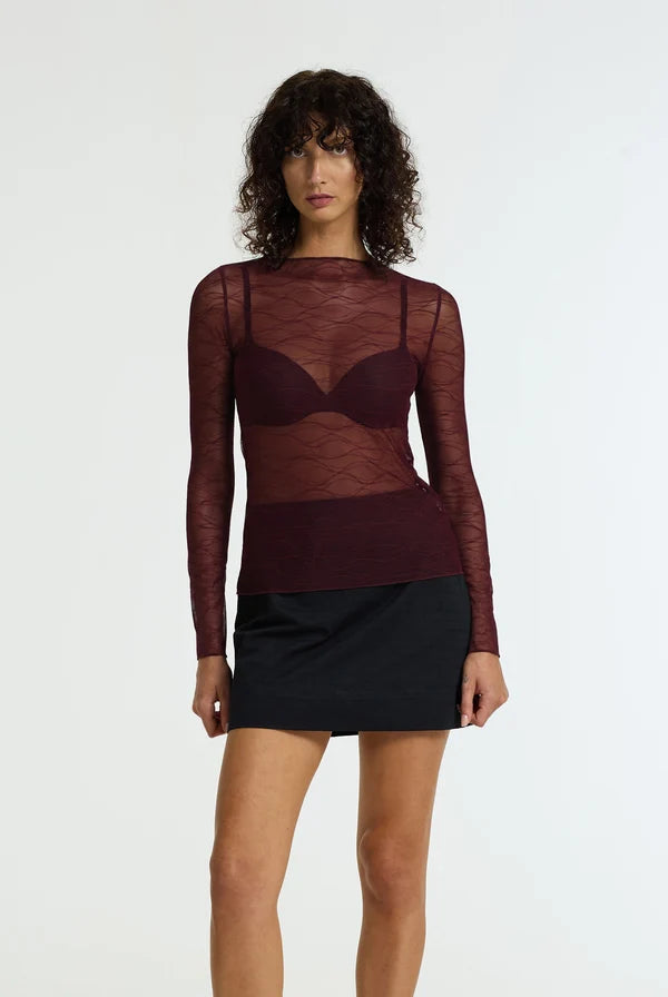 Gigi Top BURGUNDY VEIL