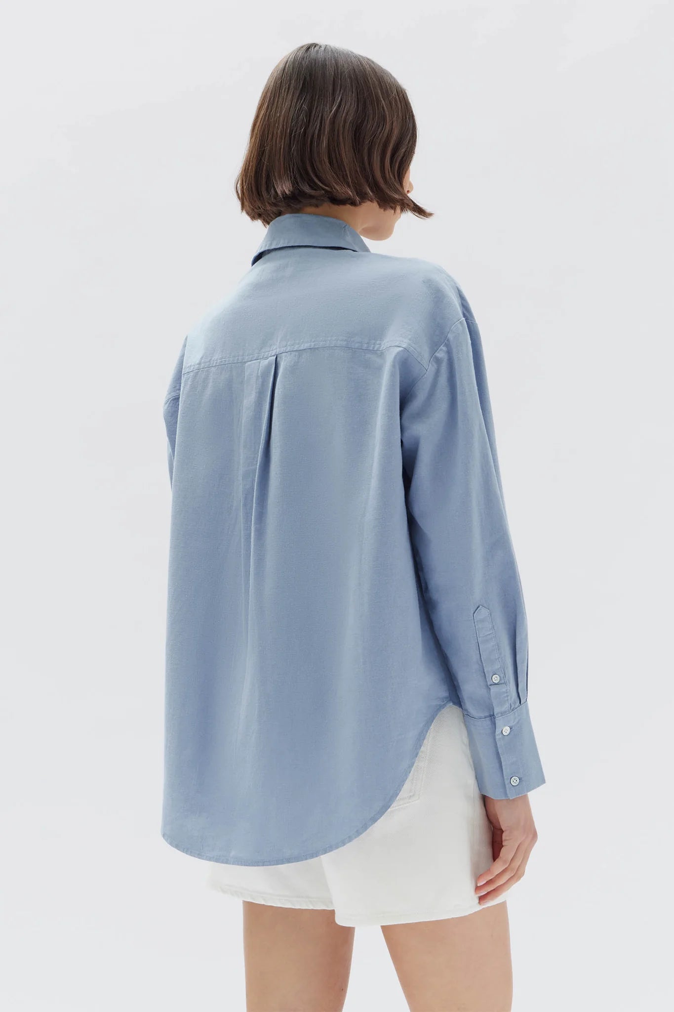 ASSEMBLY LABEL // Grace Linen Blend Long Sleeve Shirt GLACIAL