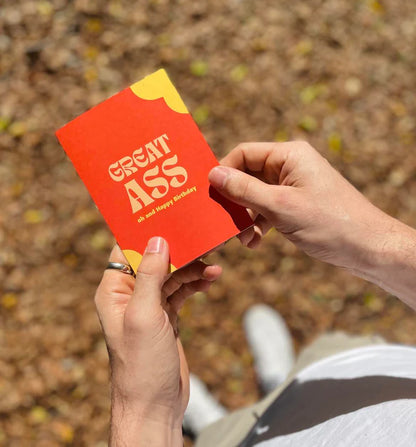 BAD ON PAPER // Great Ass ORANGE BIRTHDAY CARD