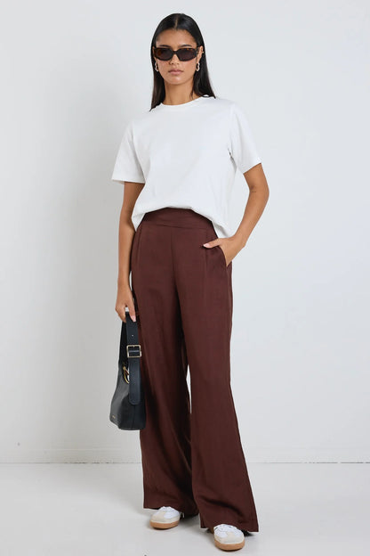 AMONG THE BRAVE // Guardian Linen Pant CHOCOLATE