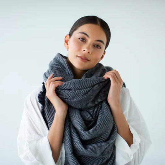 S O P H I E // Hey Herringbone Scarf CHARCOAL