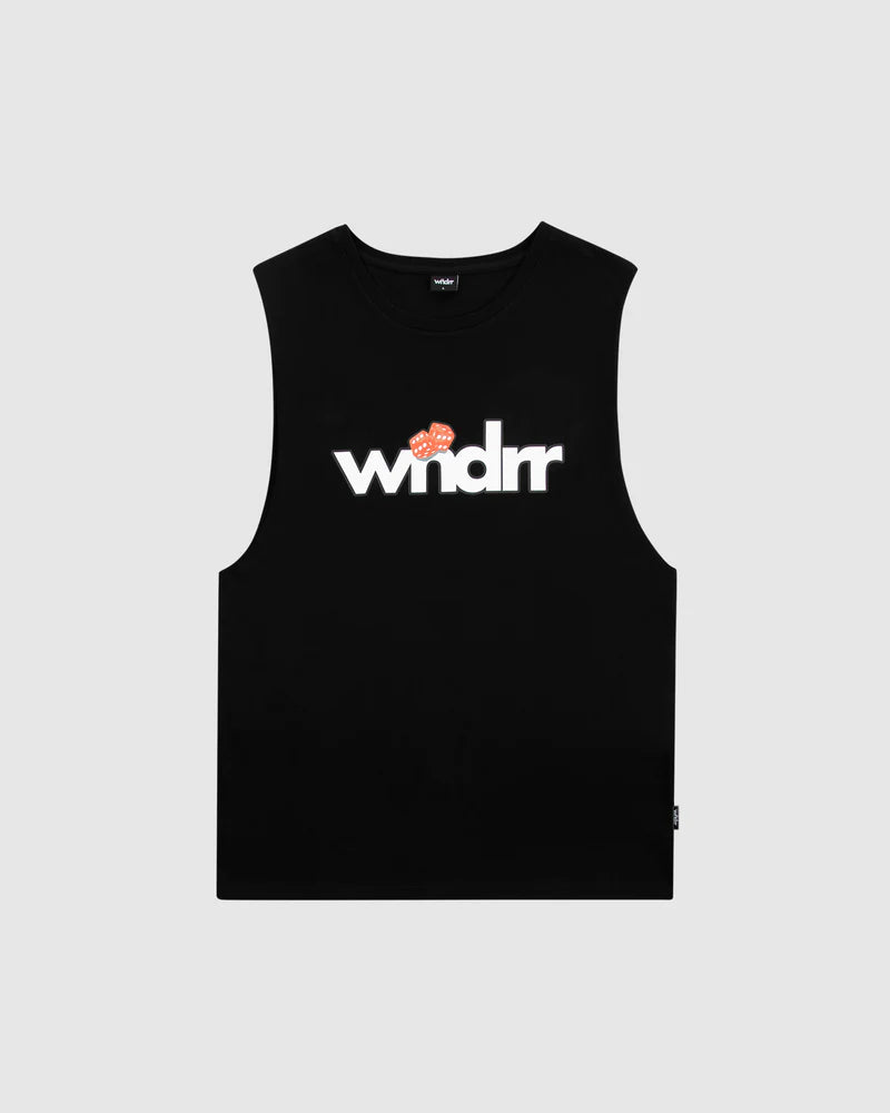 WNDRR // High Roll Muscle Top BLACK