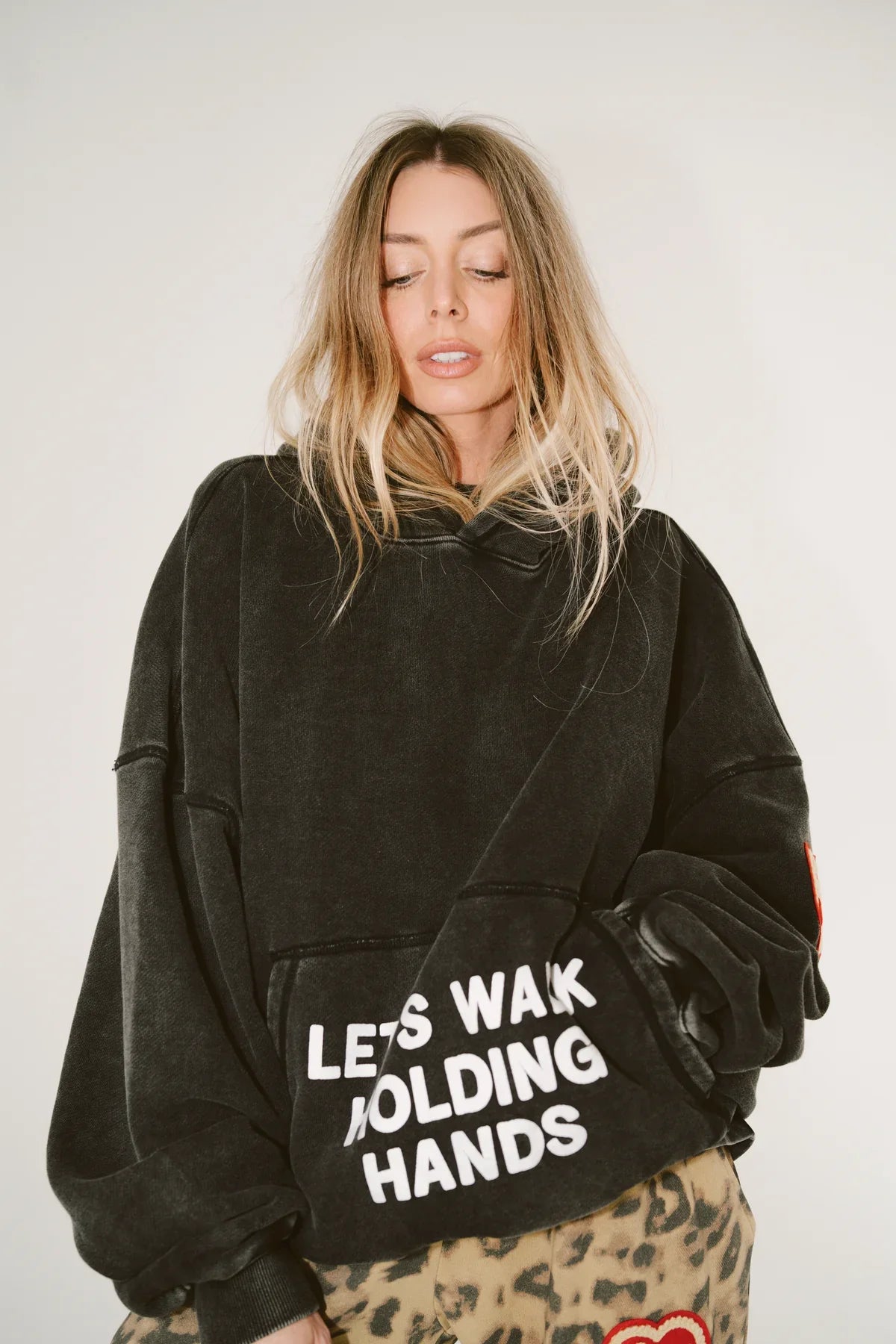 HAPPY LITTLE MOTHER // Sorry Mom Hoodie FADED BLACK