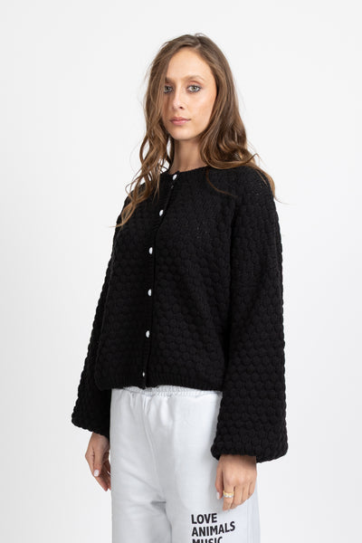 Honeycomb Cardi BLACK