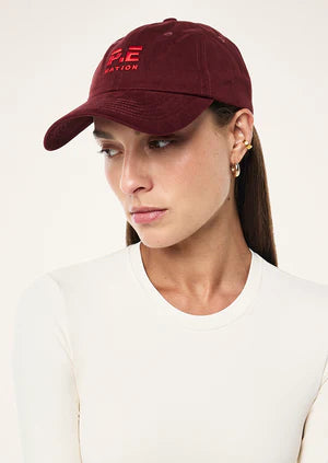 P.E NATION // Heads Up Cap CABERNET/STRAWBERRY