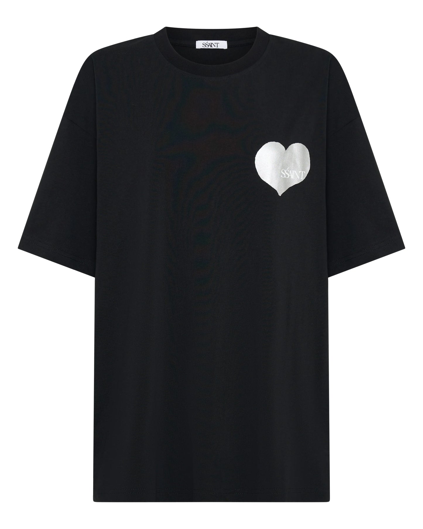 SSAINT // Heart Tee BLACK/SILVER