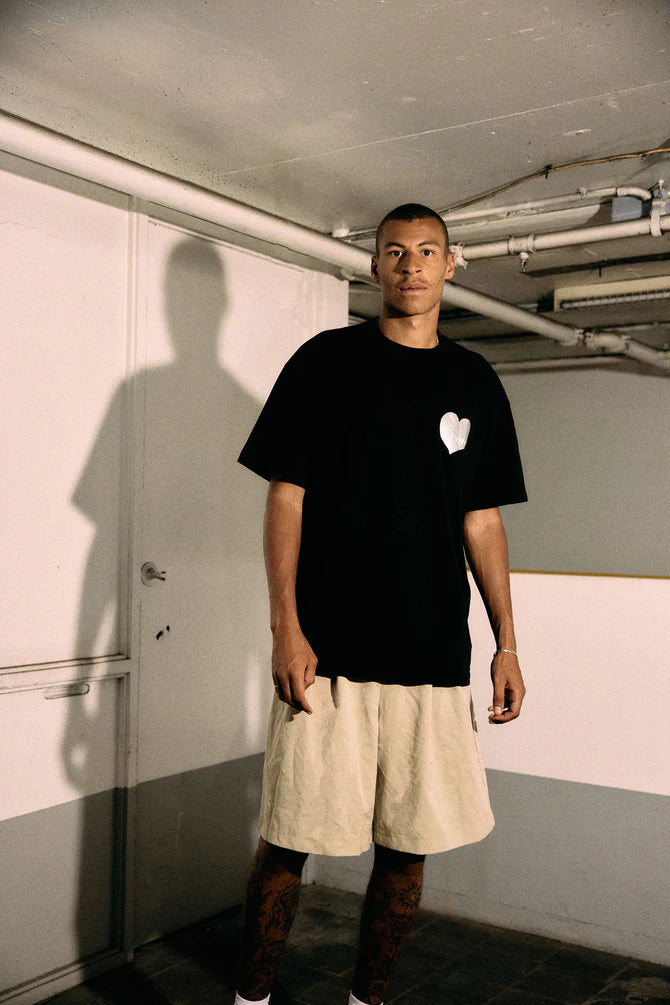 SSAINT // Heart Tee BLACK/SILVER