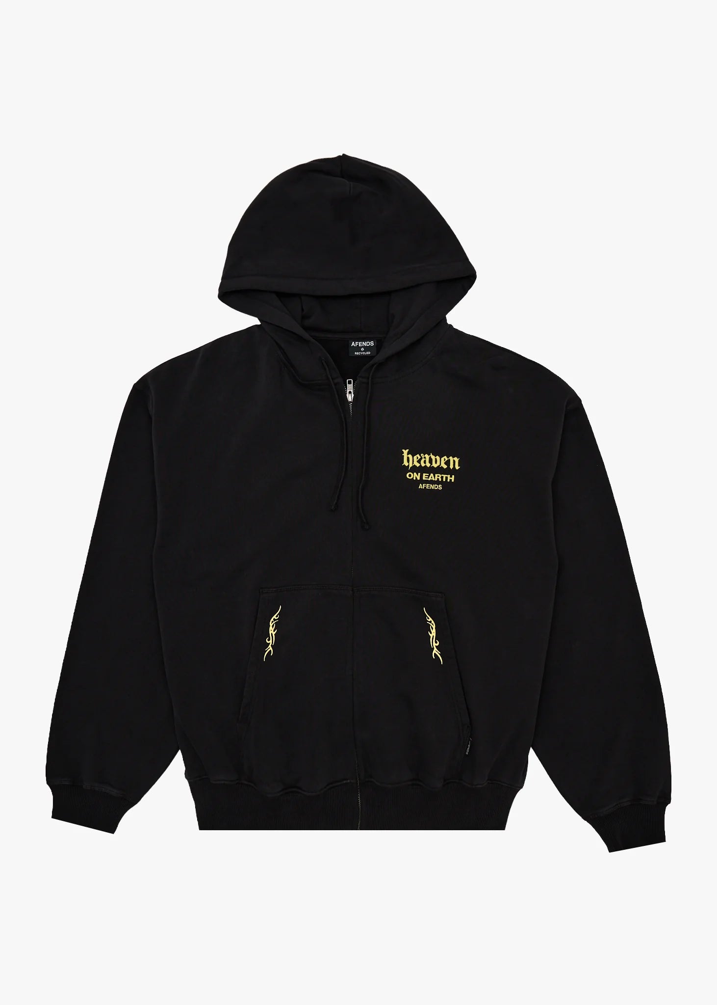 AFENDS // Heaven Boxy Zip Hood STONE BLACK
