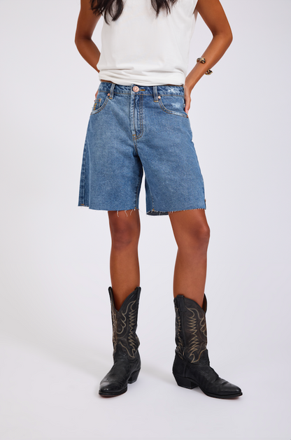 ONE TEASPOON // Jackson Mid Waist Shorts HOODLUM BLUE
