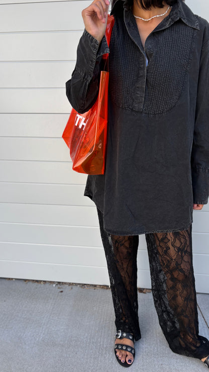 PRE-LOVED // ONE TEASPOON Acid Wash Tux Denim Shirt/Dress