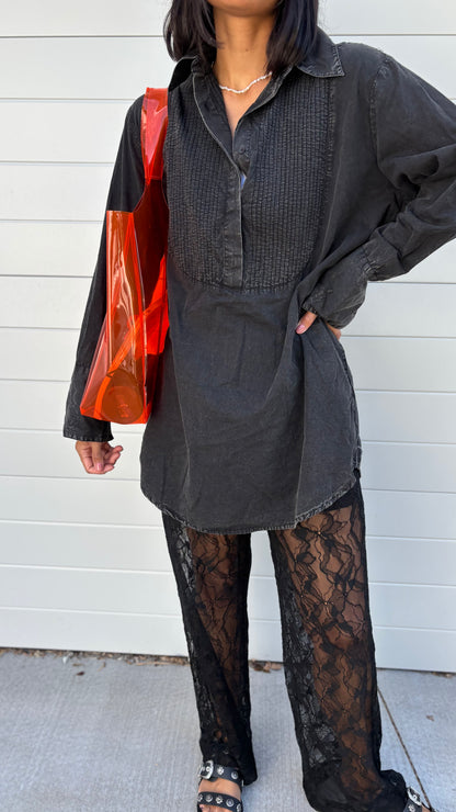 PRE-LOVED // ONE TEASPOON Acid Wash Tux Denim Shirt/Dress